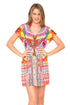 Luli Fama Chasing Waterfalls Cap Sleeve Short Caftan